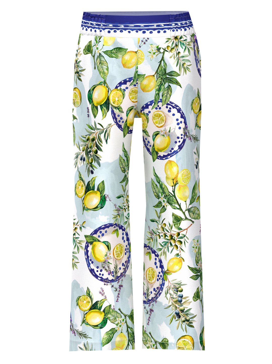 Marc Cain Bedrukte broek Washington-100% viscose-DAMES BROEKEN-Wit