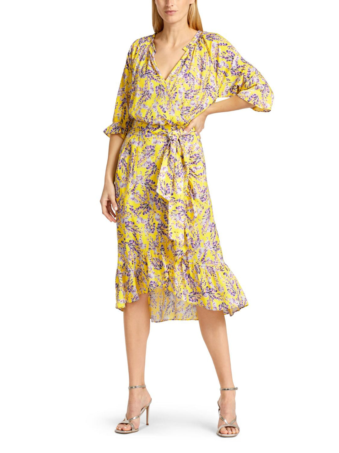 Marc Cain bedrukte jurk-100% polyester-DAMES JURKEN-Geel