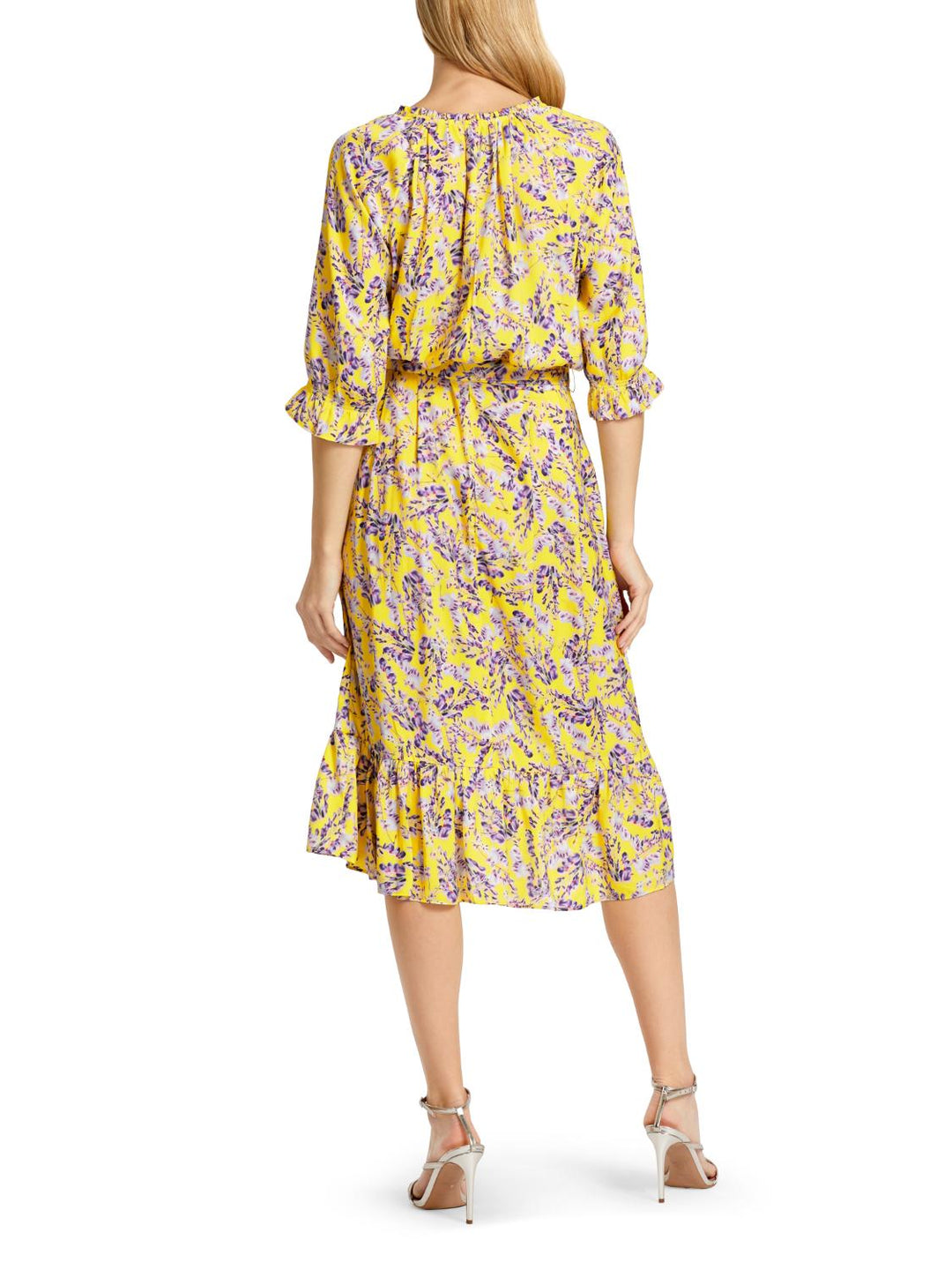 Marc Cain bedrukte jurk-100% polyester-DAMES JURKEN-Geel