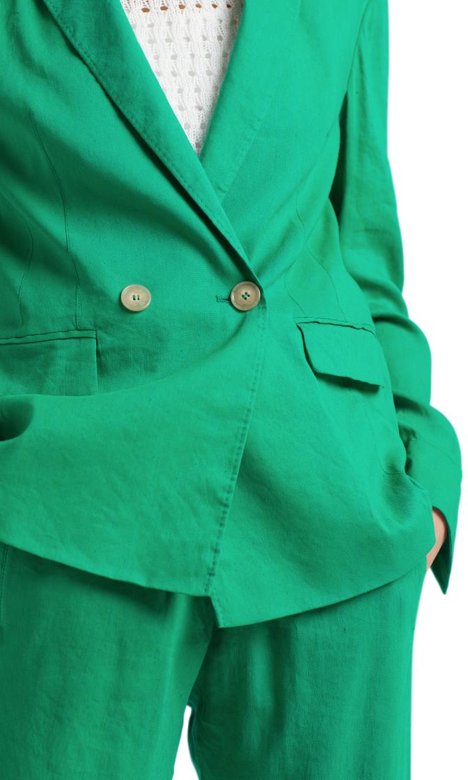 Marc Cain blazer-alg.: 59% linnen, 39% viscose, 2% elastaan-DAMES BLAZERS & GILETS-Groen