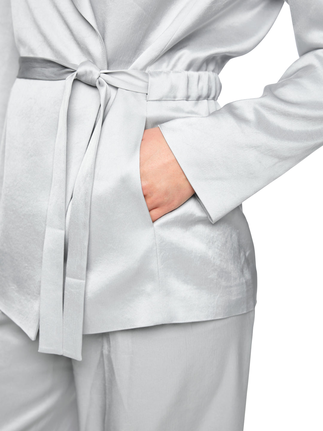 Marc Cain Blazer – Grijs-82% acetaat, 18% polyester-DAMES BLAZERS & JASJES-Grijs