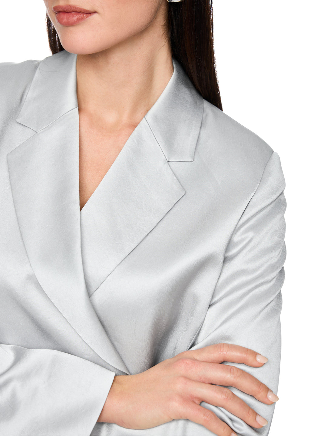 Marc Cain Blazer – Grijs-82% acetaat, 18% polyester-DAMES BLAZERS & JASJES-Grijs