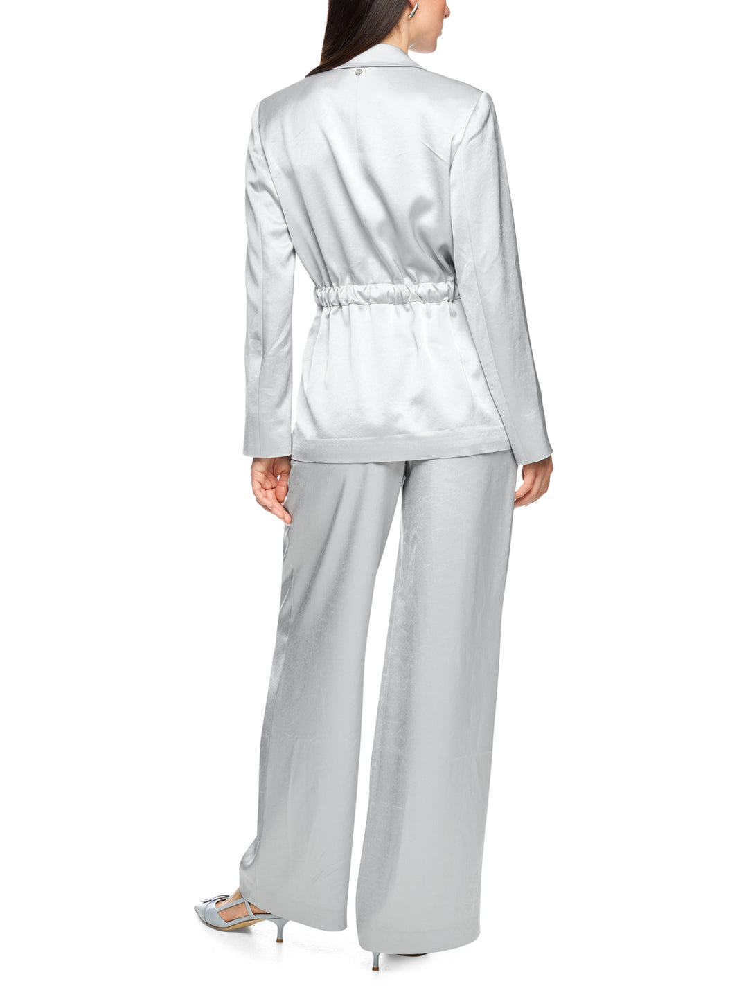 Marc Cain Blazer – Grijs-82% acetaat, 18% polyester-DAMES BLAZERS & JASJES-Grijs