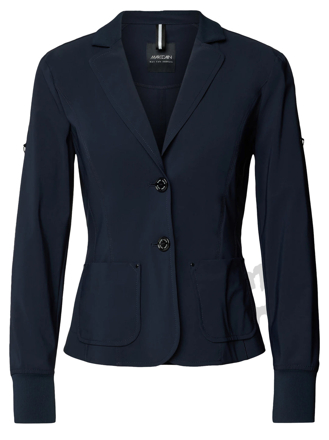 Marc Cain blazer met steekzakken-Hoofdmateriaal 1:73% Polyamide, 27% Elastaan<br />Hoofdmateriaal 2:96% Polyamide, 4% Elastaan-DAMES BLAZERS & GILETS-Blauw