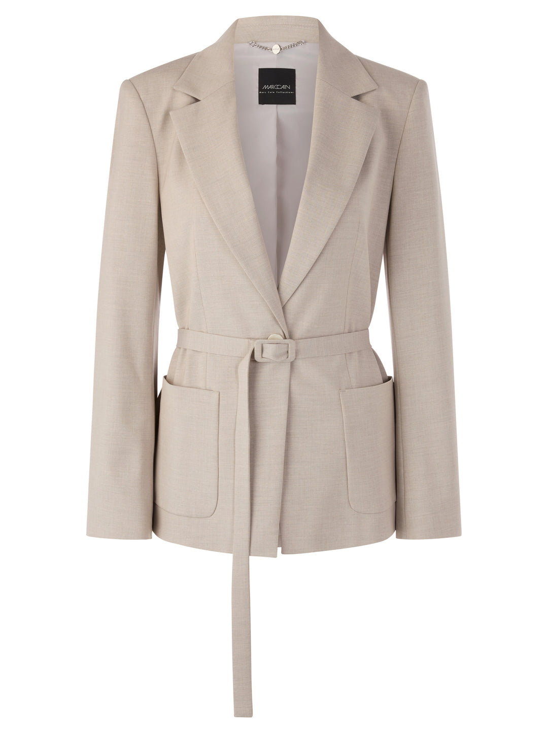 Marc Cain Blazer met Tailleaccent – Beige-48% viscose, 48% polyester, 4% elasthaan-DAMES BLAZERS & GILETS-Beige
