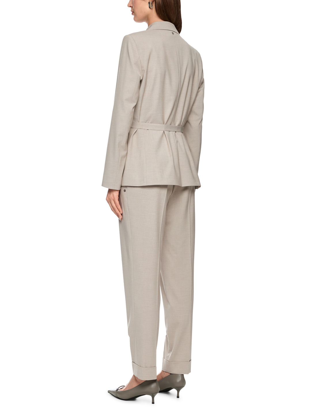 Marc Cain Blazer met Tailleaccent – Beige-48% viscose, 48% polyester, 4% elasthaan-DAMES BLAZERS & GILETS-Beige