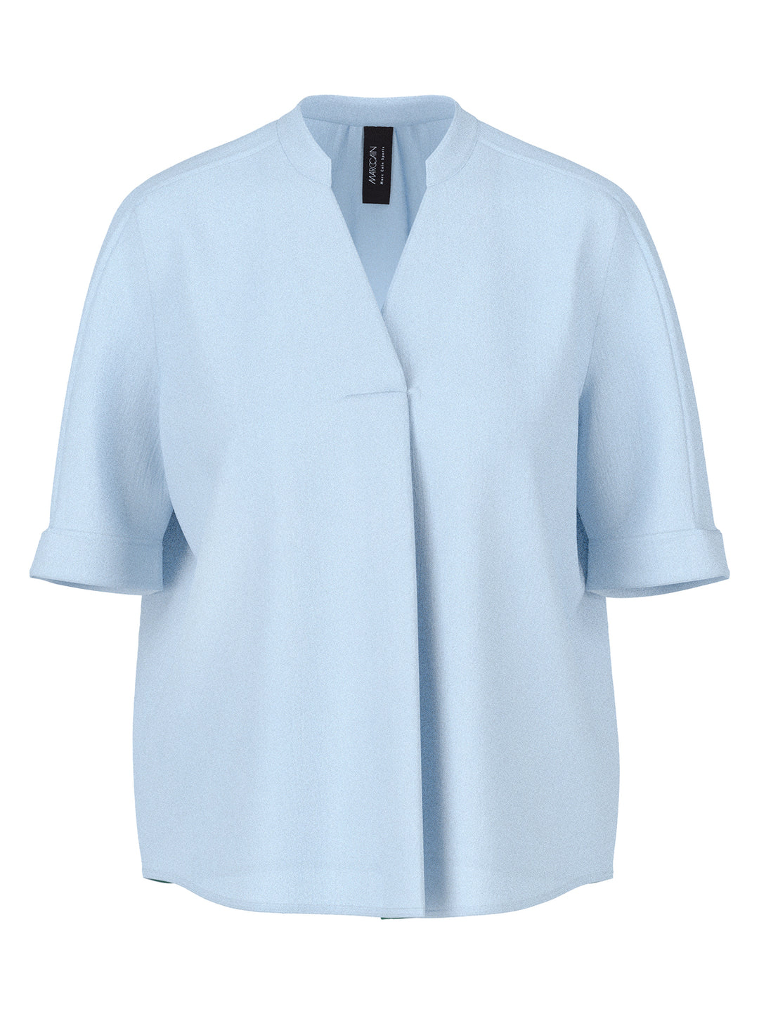 Marc Cain Blouse Korte Mouw – Blauw-100% polyester-DAMES TOPS & BLOUSES-Blauw