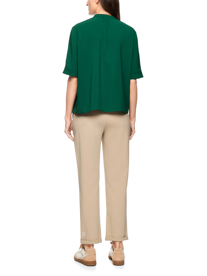 Marc Cain Blouse Korte Mouw – Groen-100% polyester-DAMES TOPS & BLOUSES-Groen