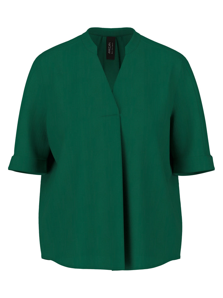 Marc Cain Blouse Korte Mouw – Groen-100% polyester-DAMES TOPS & BLOUSES-Groen