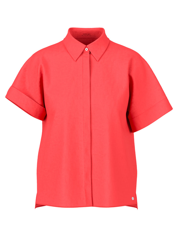 Marc Cain blouse korte mouw rood-DAMES TOPS & BLOUSES-Rood