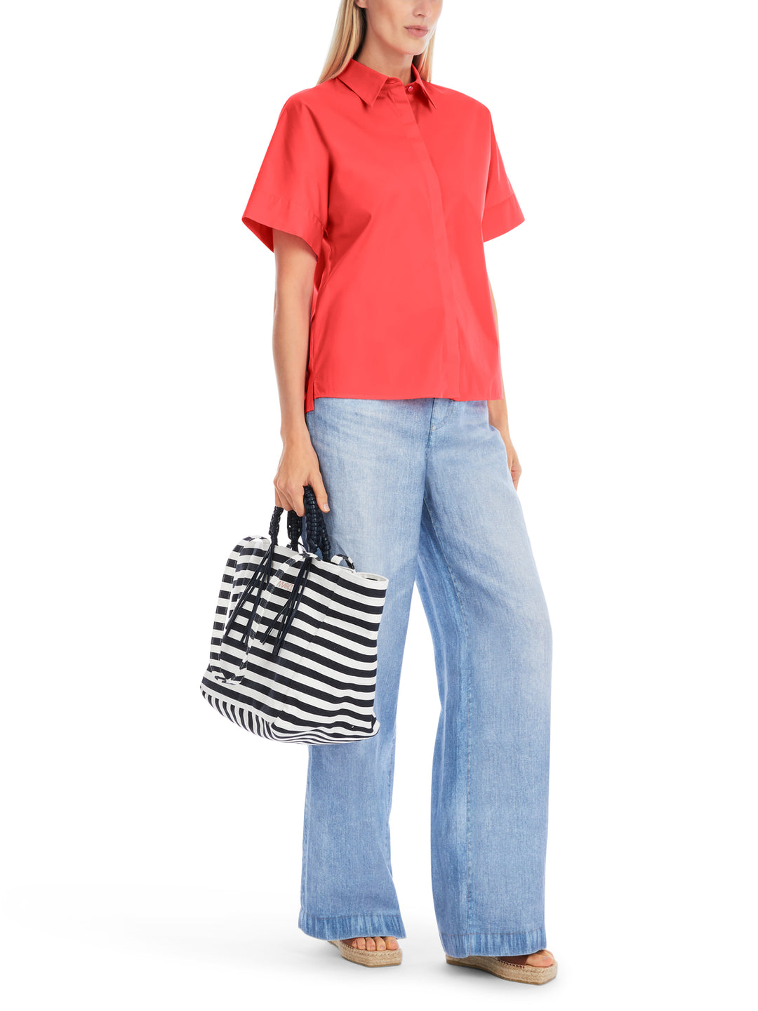 Marc Cain blouse korte mouw rood-DAMES TOPS & BLOUSES-Rood