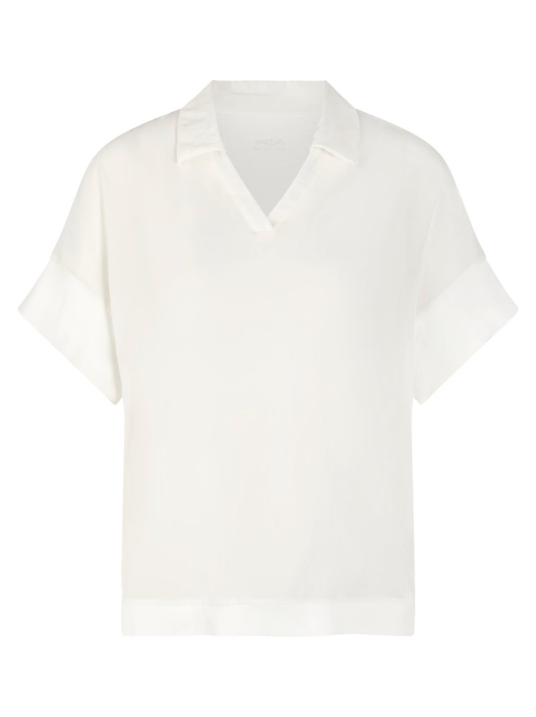 Marc Cain Blouse Korte Mouw – Wit-94% katoen, 6% elastaan<br />voorkant: 100% polyester-DAMES TOPS & BLOUSES-Wit