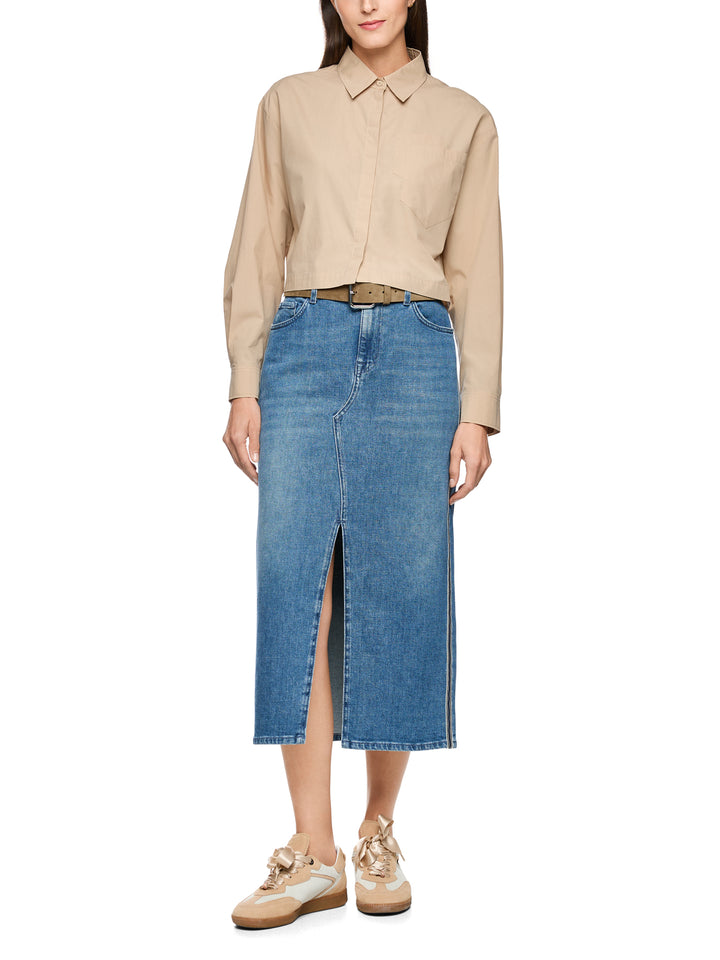 Marc Cain Blouse Lange Mouw – Beige-100% katoen-DAMES TOPS & BLOUSES-Beige