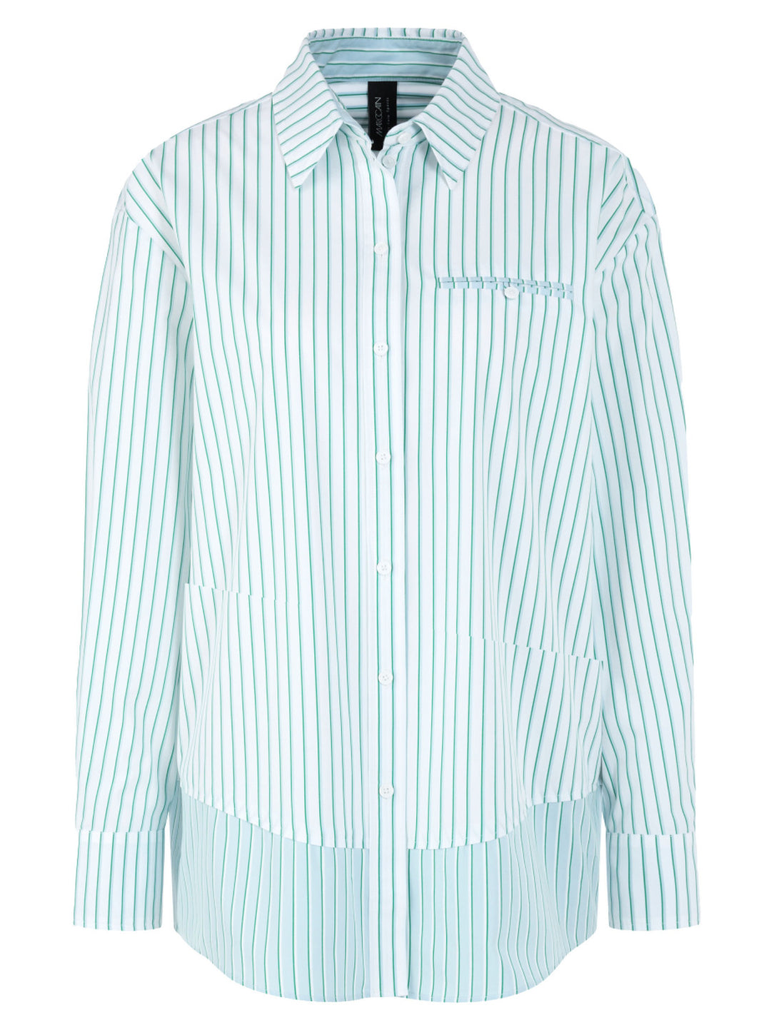 Marc Cain Blouse Lange Mouw – Groen-100% katoen-DAMES TOPS & BLOUSES-Groen