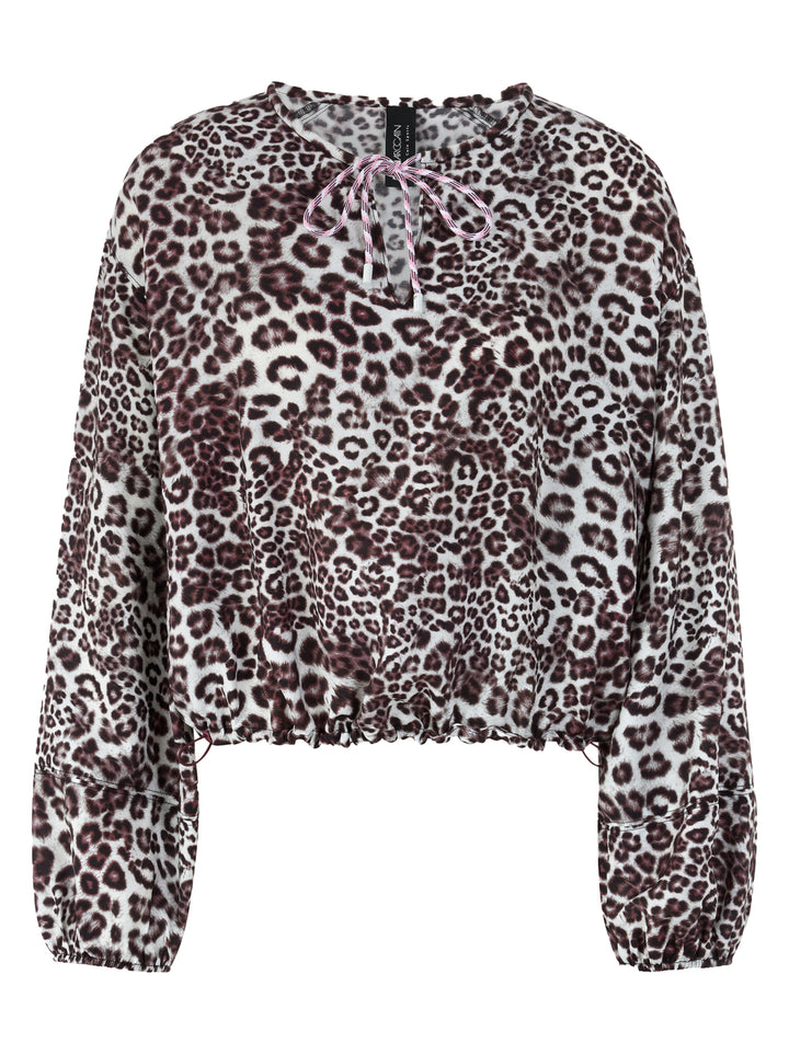 Marc Cain blouse lange mouw – Rood-85% viscose, 15% polyamide-DAMES TOPS & BLOUSES-Rood