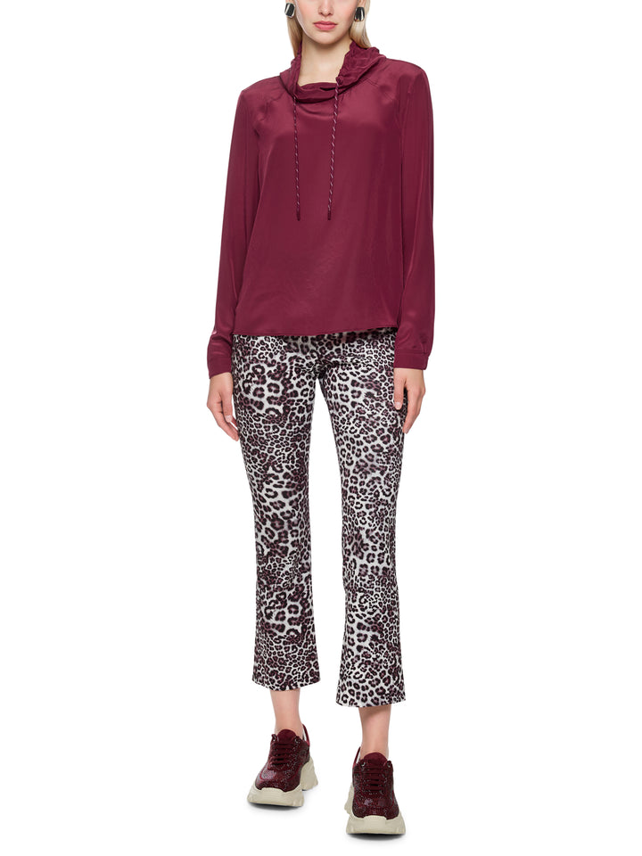 Marc Cain blouse lange mouw – Rood-85% viscose, 15% polyamide-DAMES TOPS & BLOUSES-Rood