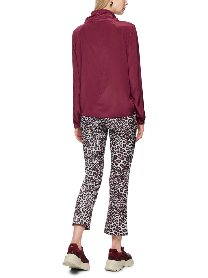 Marc Cain blouse lange mouw – Rood-85% viscose, 15% polyamide-DAMES TOPS & BLOUSES-Rood