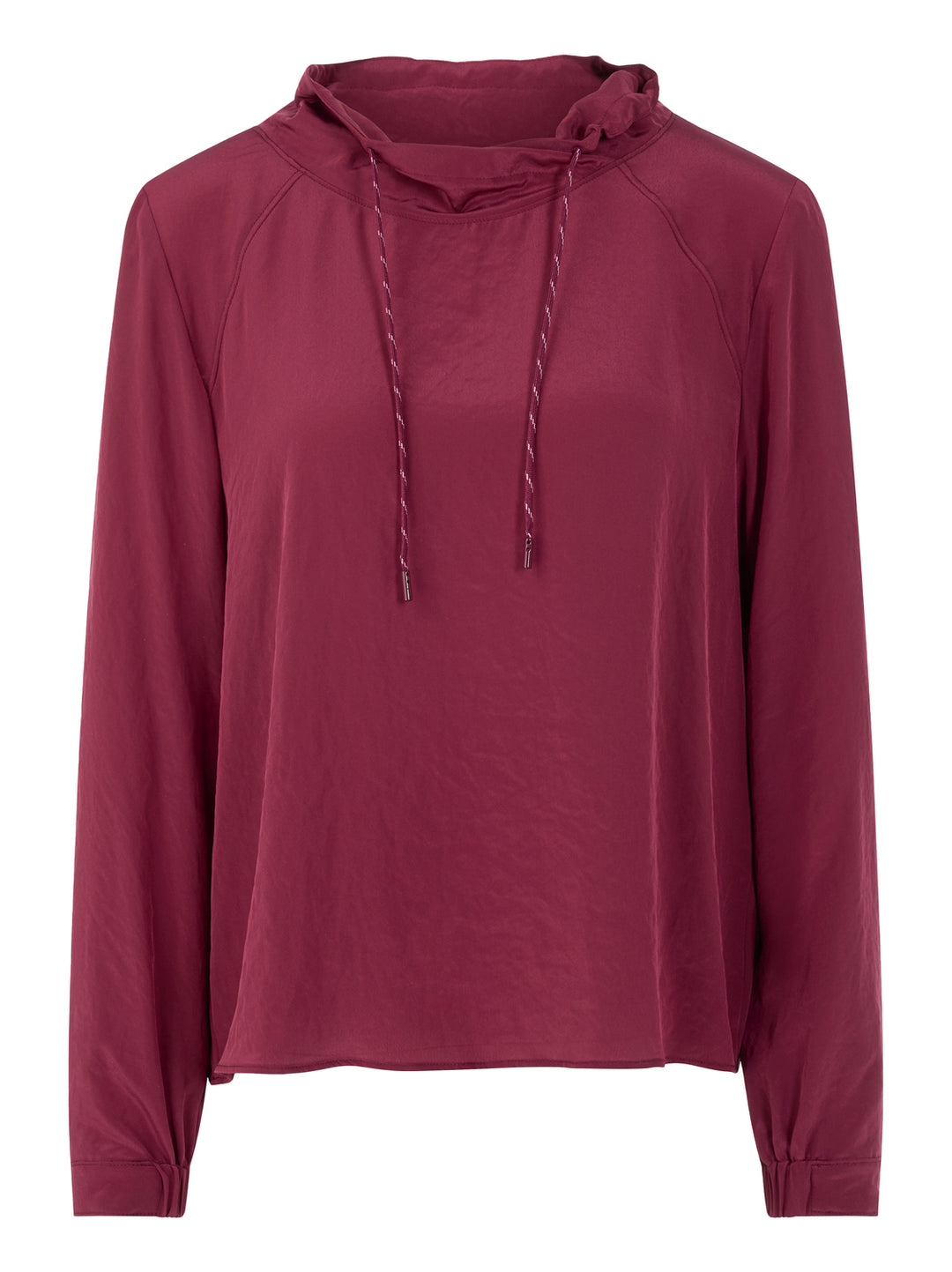 Marc Cain blouse lange mouw – Rood-85% viscose, 15% polyamide-DAMES TOPS & BLOUSES-Rood