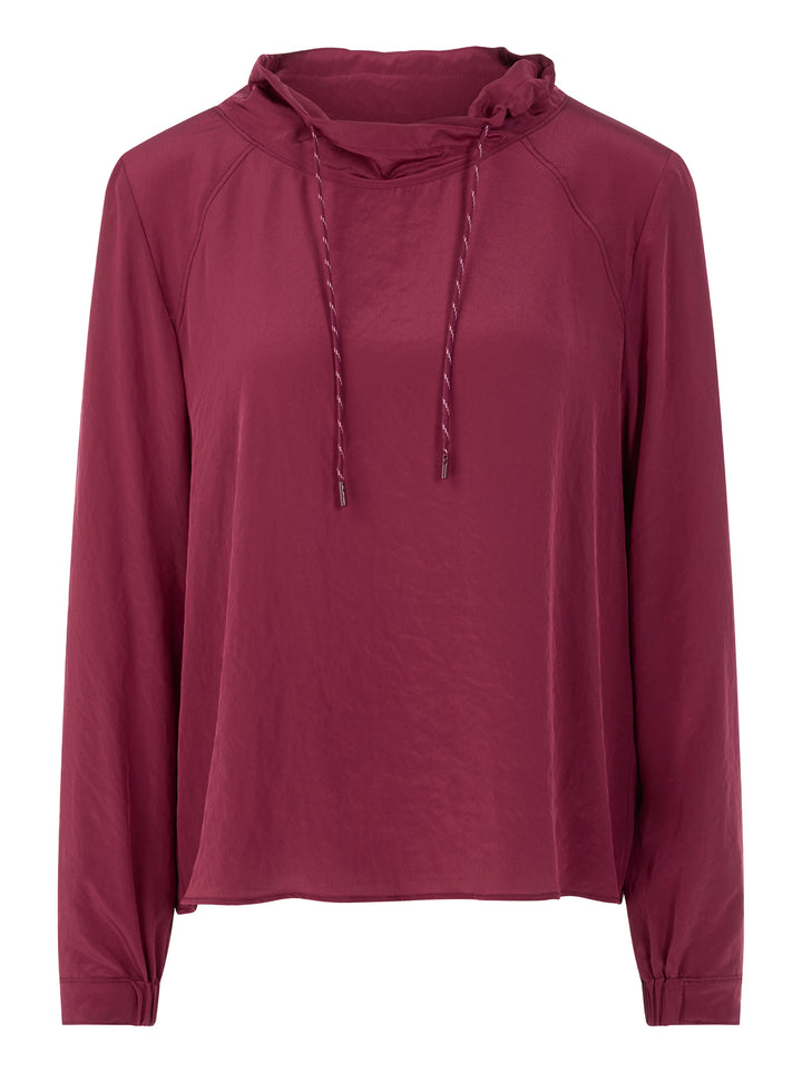 Marc Cain blouse lange mouw – Rood-85% viscose, 15% polyamide-DAMES TOPS & BLOUSES-Rood