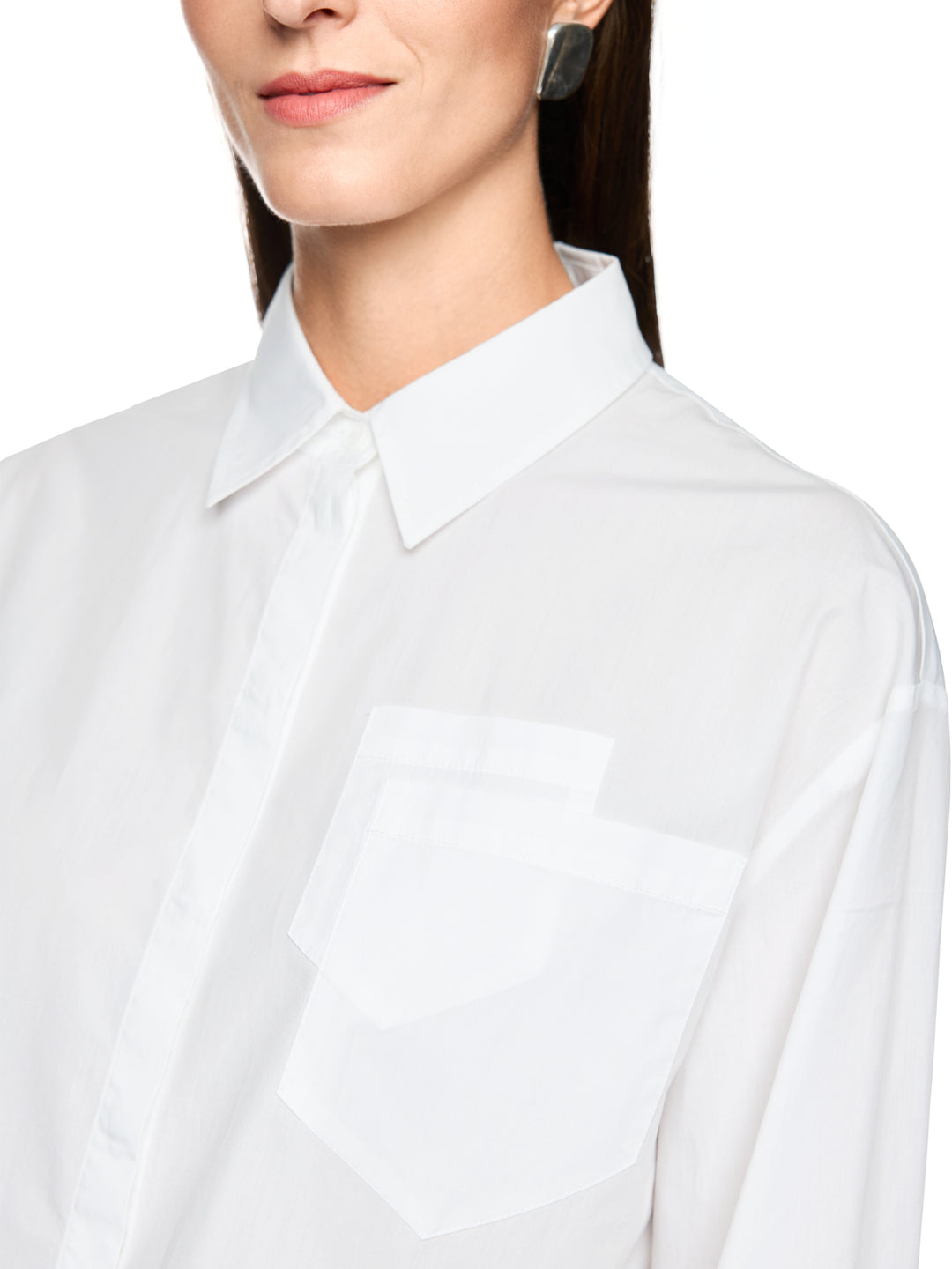 Marc Cain Blouse Lange Mouw – Wit-100% katoen-DAMES TOPS & BLOUSES-Wit