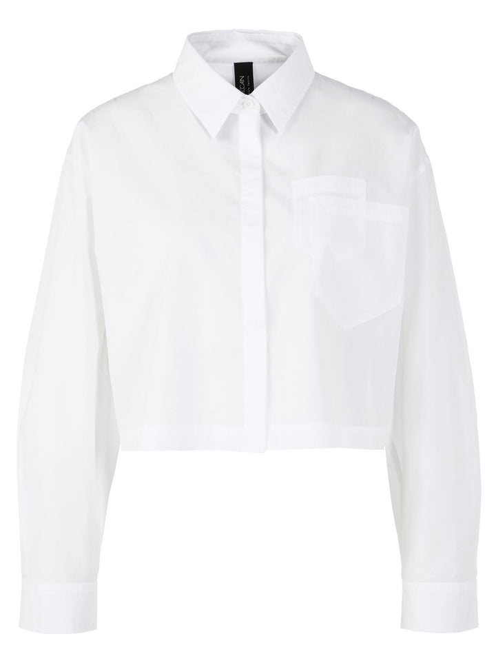 Marc Cain Blouse Lange Mouw – Wit-100% katoen-DAMES TOPS & BLOUSES-Wit
