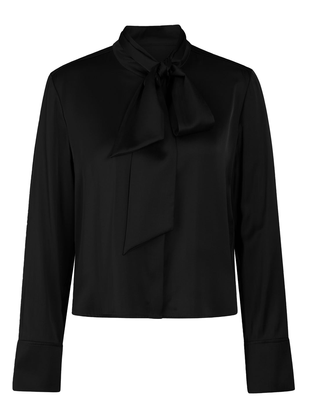 Marc Cain Blouse Lange Mouw – Zwart-53% viscose, 47% polyester-DAMES TOPS & BLOUSES-Zwart