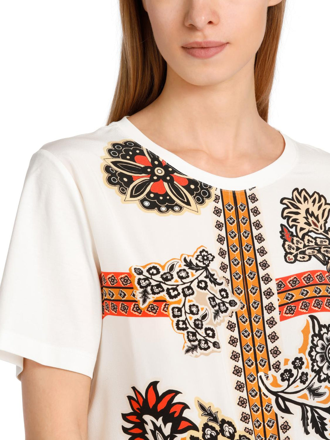 Marc Cain blouse materiaalmix-voorstuk: 100% zijde<br />rest: 100% katoen-DAMES TOPS & BLOUSES-Beige