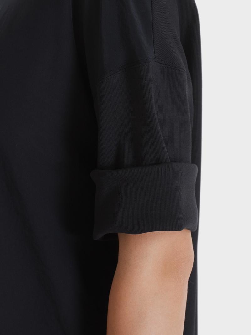 Marc Cain blouse materiaalmix-voorstuk: 59% polyester, 41% polyester (gerecycled)<br />alg.: 94% katoen, 6% elastaan-DAME