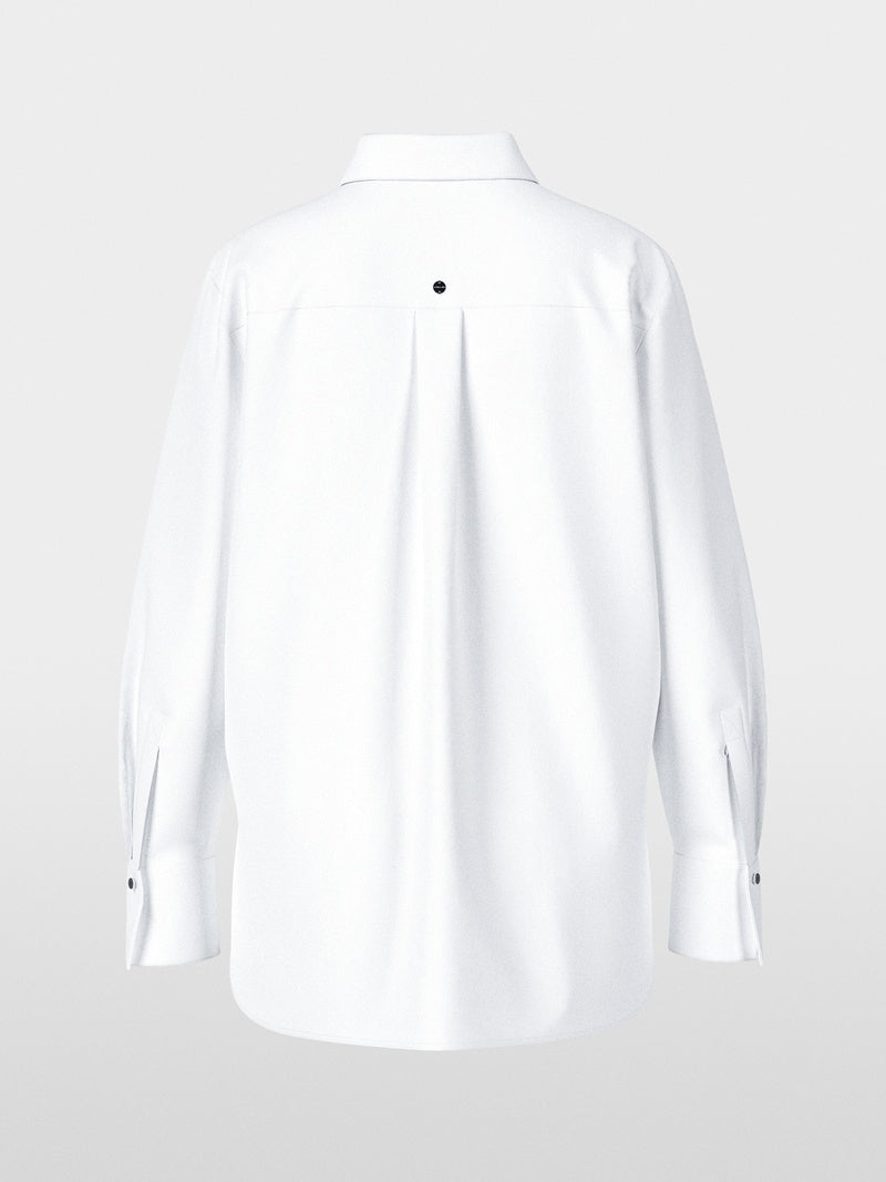 Marc Cain Blouse met Glitterdetail – Wit-75% katoen, 20% polyamide, 5% elastaan-DAMES TOPS & BLOUSES-Wit