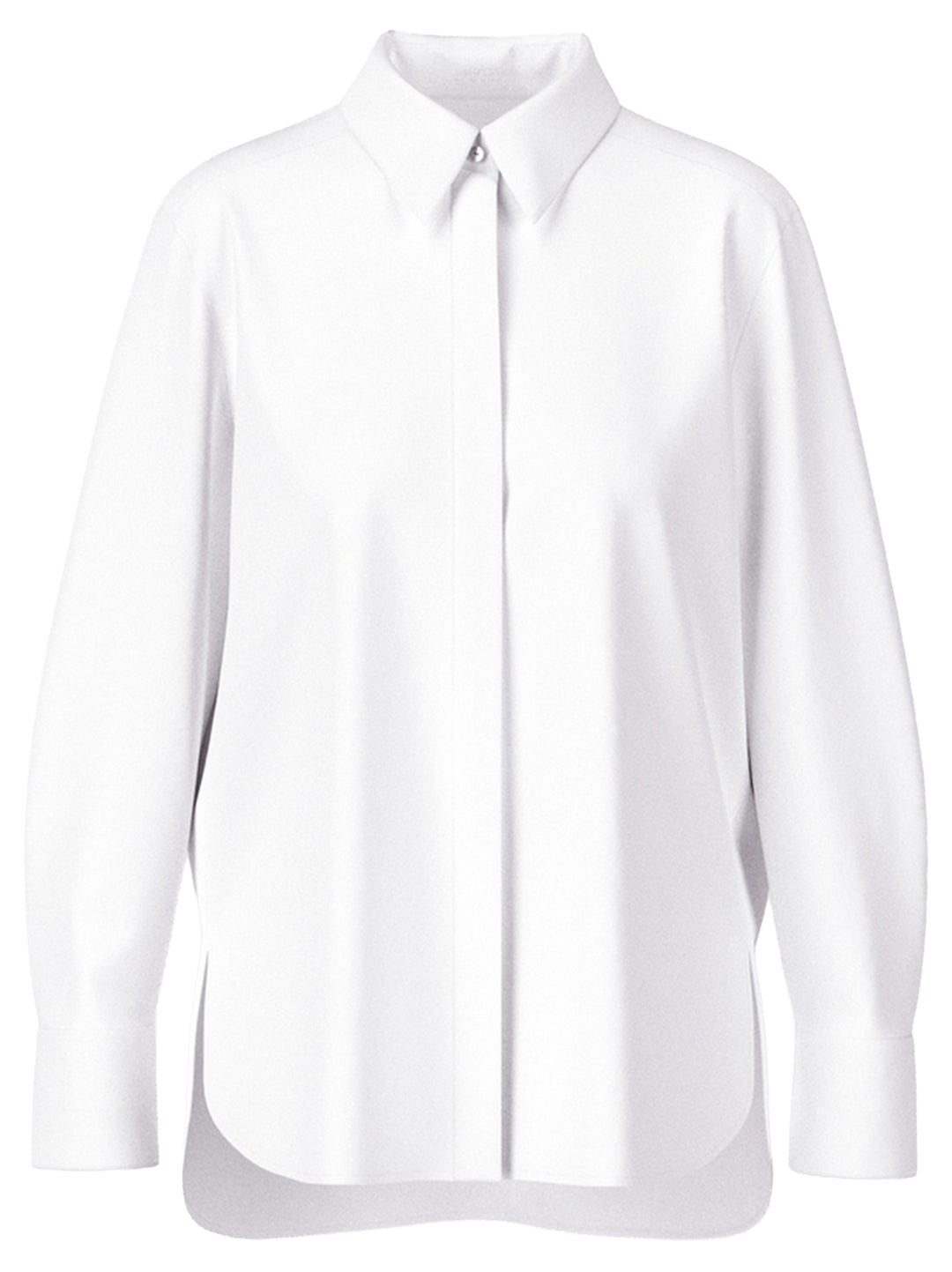 Marc Cain Blouse met Glitterdetail – Wit-75% katoen, 20% polyamide, 5% elastaan-DAMES TOPS & BLOUSES-Wit