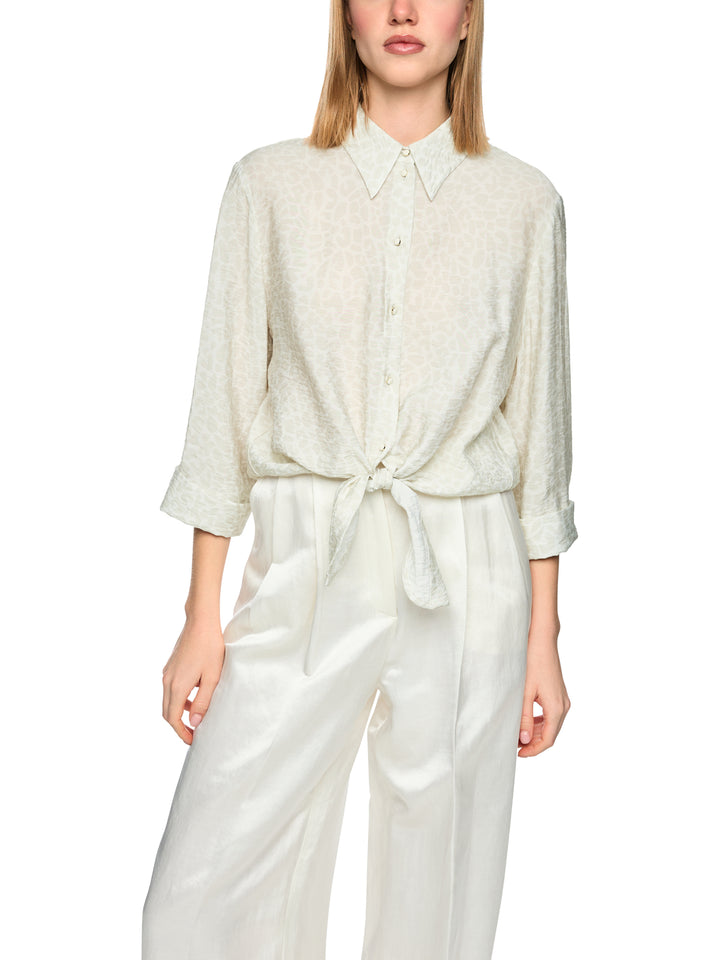 Marc Cain Blouse met knoopdetail – Beige-85% viscose, 15% polyamide-DAMES TOPS & BLOUSES-Beige