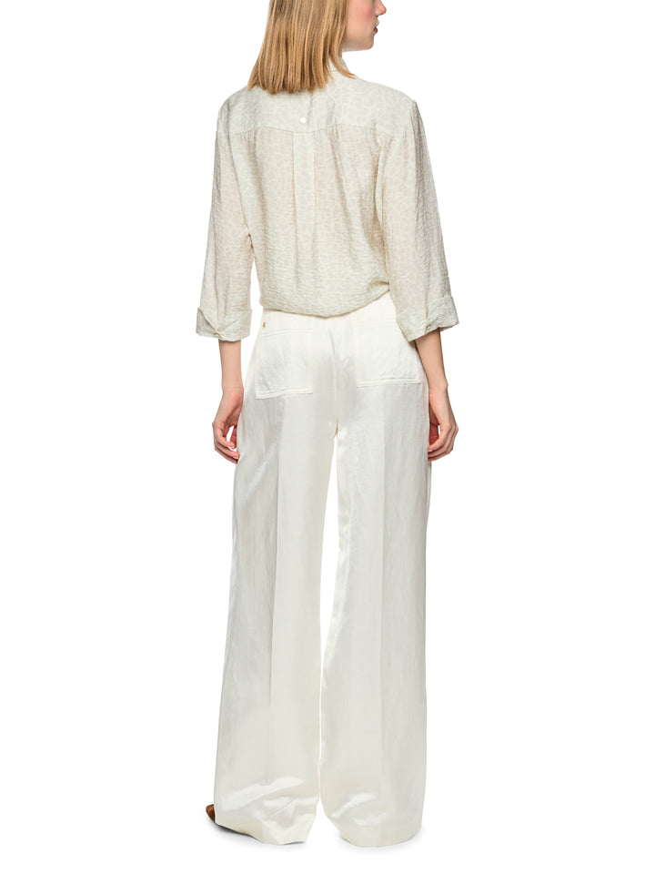 Marc Cain Blouse met knoopdetail – Beige-85% viscose, 15% polyamide-DAMES TOPS & BLOUSES-Beige