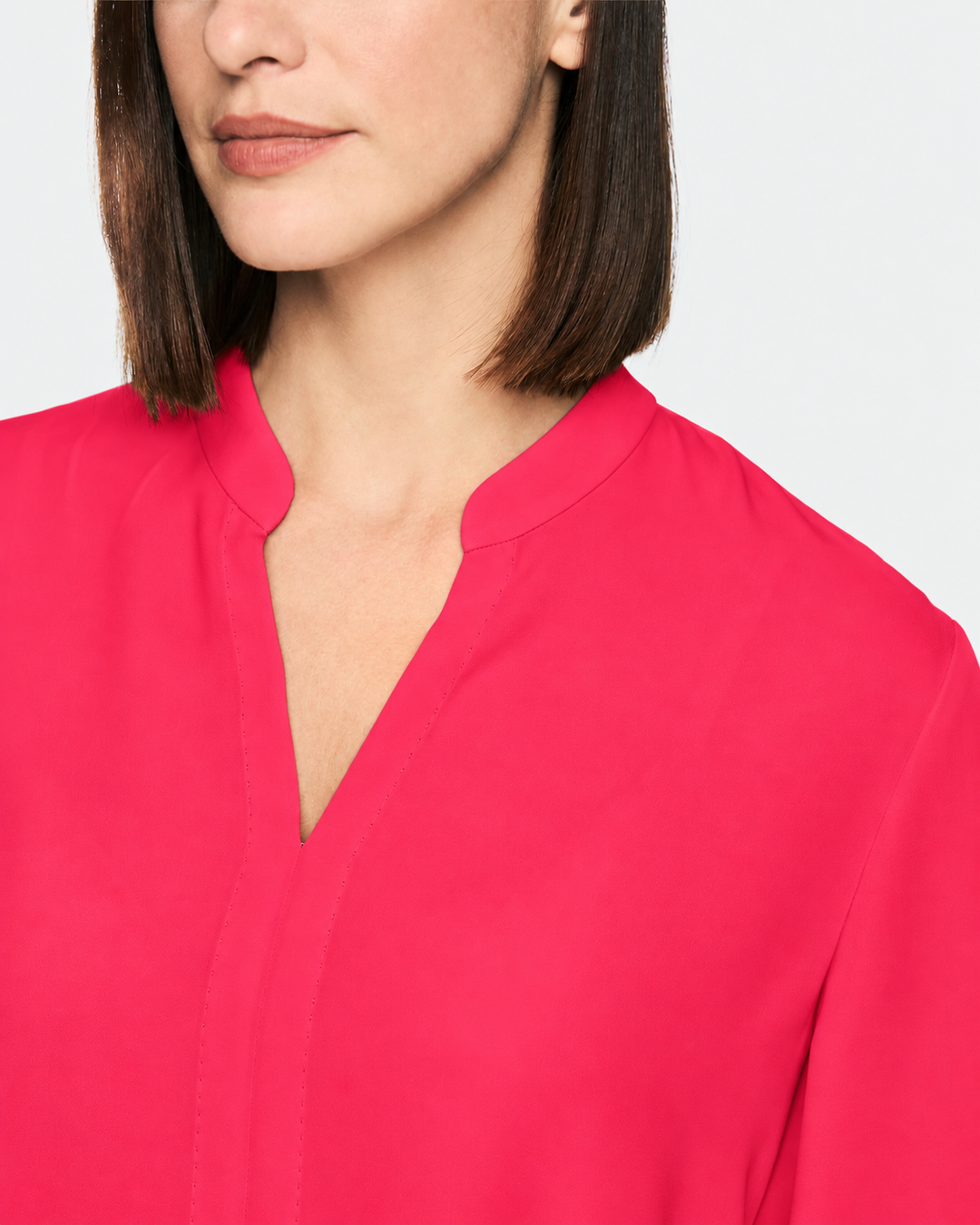 Marc Cain Blouse met Plissé Details – Roze-100% polyester-DAMES TOPS & BLOUSES-Roze