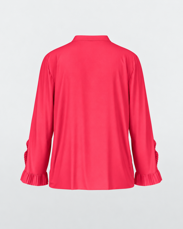 Marc Cain Blouse met Plissé Details – Roze-100% polyester-DAMES TOPS & BLOUSES-Roze