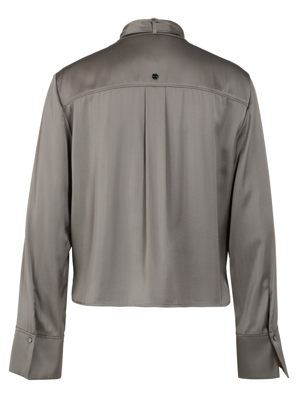 Marc Cain Blouse met Strikdetail-53% viscose, 47% polyester-DAMES TOPS & BLOUSES-Antraciet