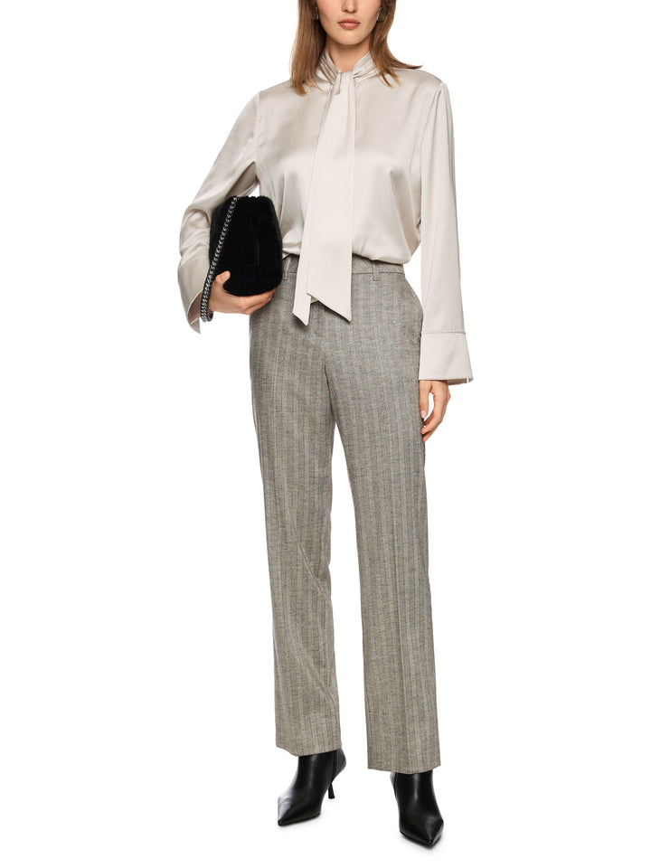 Marc Cain Blouse met Strikdetail – Beige-53% viscose, 47% polyester-DAMES TOPS & BLOUSES-Beige