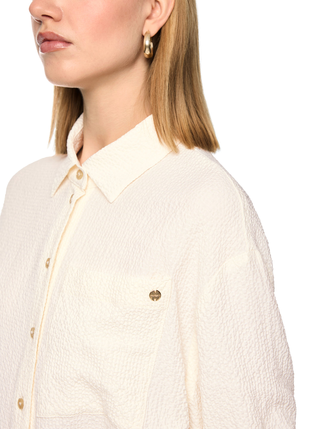 Marc Cain Blouse met structuur – Room-54% viscose, 45% polyester, 1% elastaan-DAMES TOPS & BLOUSES-Room