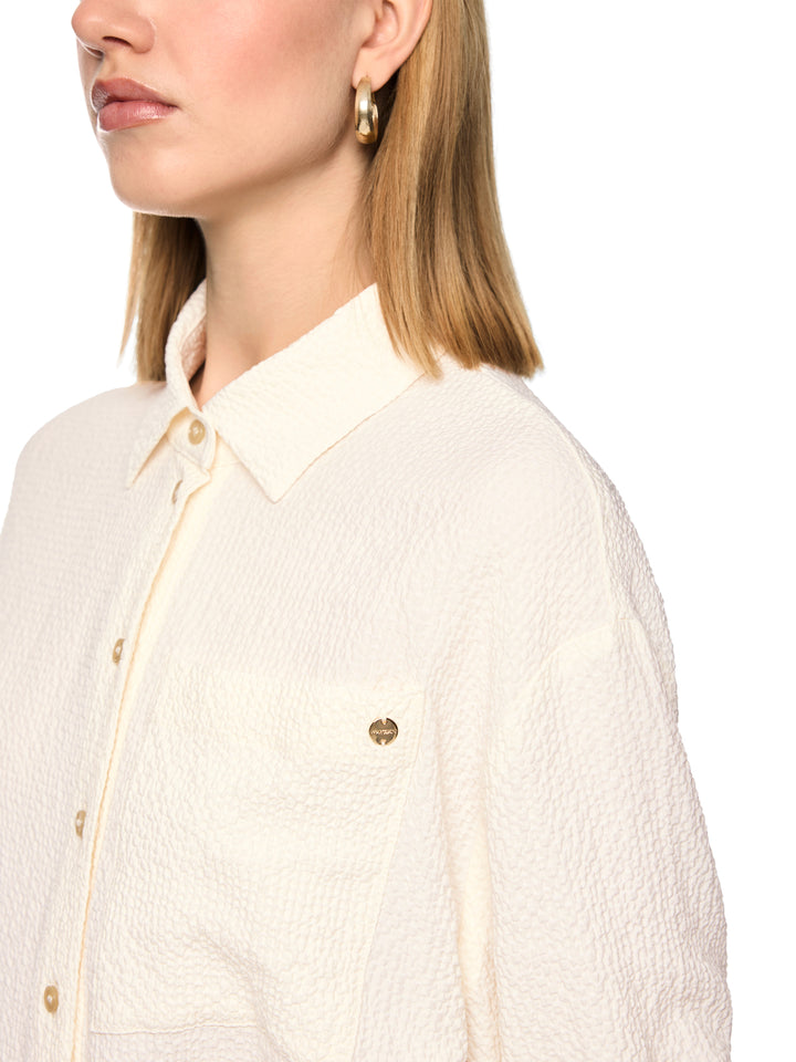 Marc Cain Blouse met structuur – Room-54% viscose, 45% polyester, 1% elastaan-DAMES TOPS & BLOUSES-Room