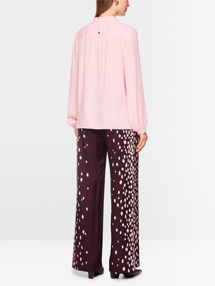 Marc Cain Blouse met V-hals – Roze-100% polyester-DAMES TOPS & BLOUSES-Roze