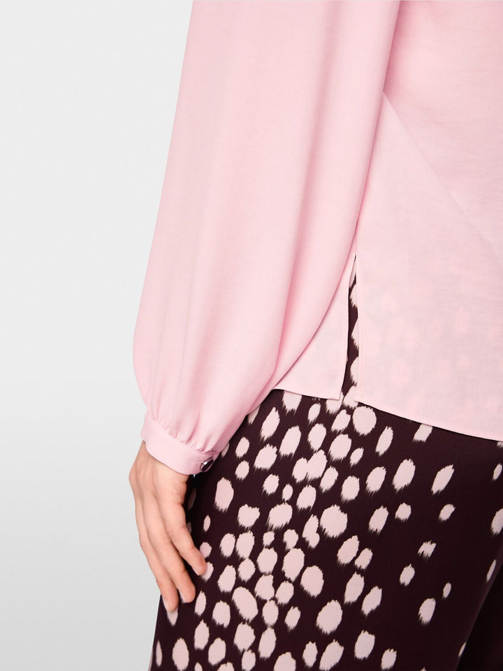 Marc Cain Blouse met V-hals – Roze-100% polyester-DAMES TOPS & BLOUSES-Roze