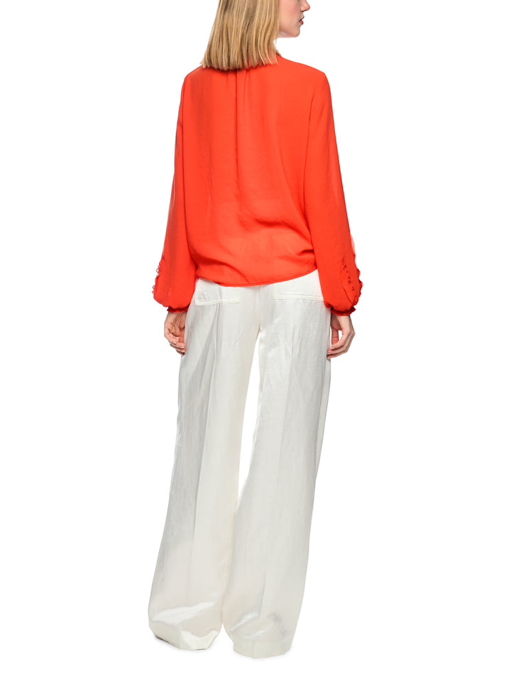 Marc Cain Blouse met Volant – Oranje-100% polyester-DAMES TOPS & BLOUSES-Oranje