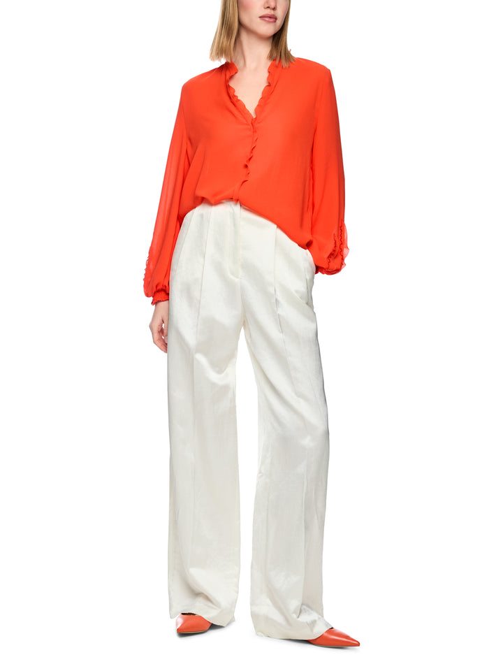 Marc Cain Blouse met Volant – Oranje-100% polyester-DAMES TOPS & BLOUSES-Oranje