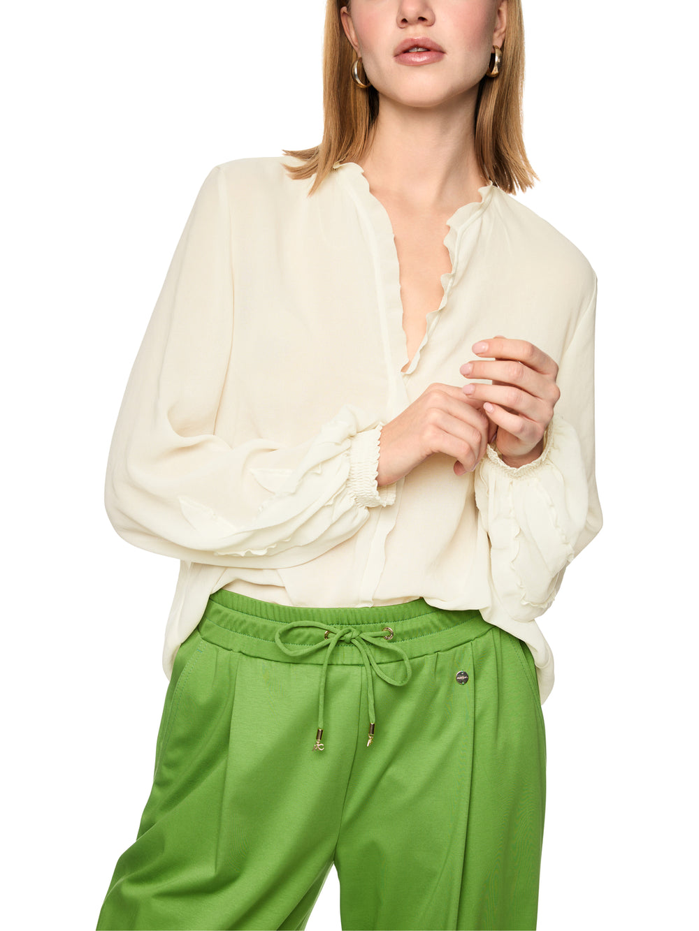 Marc Cain Blouse met Volant – Room-100% polyester-DAMES TOPS & BLOUSES-Room