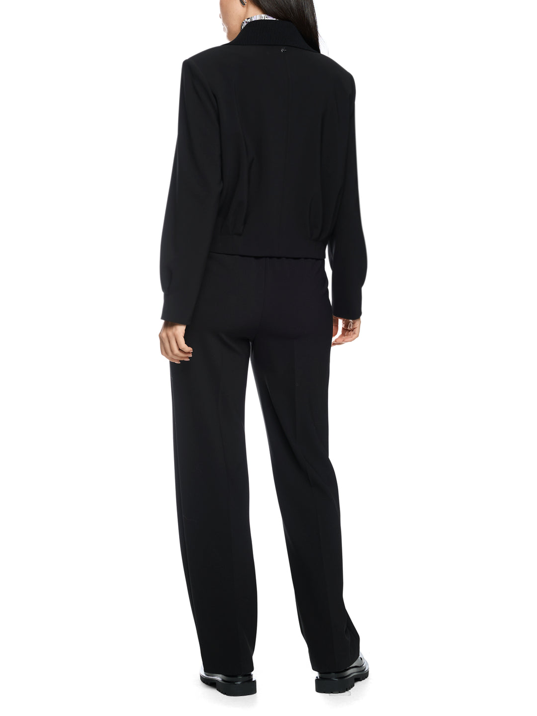 Marc Cain Blouson Jack met Kraag – Zwart-100% polyester<br />Voering: 55% polyester, 45% viscose-DAMES JASSEN & JACKS-Zwa