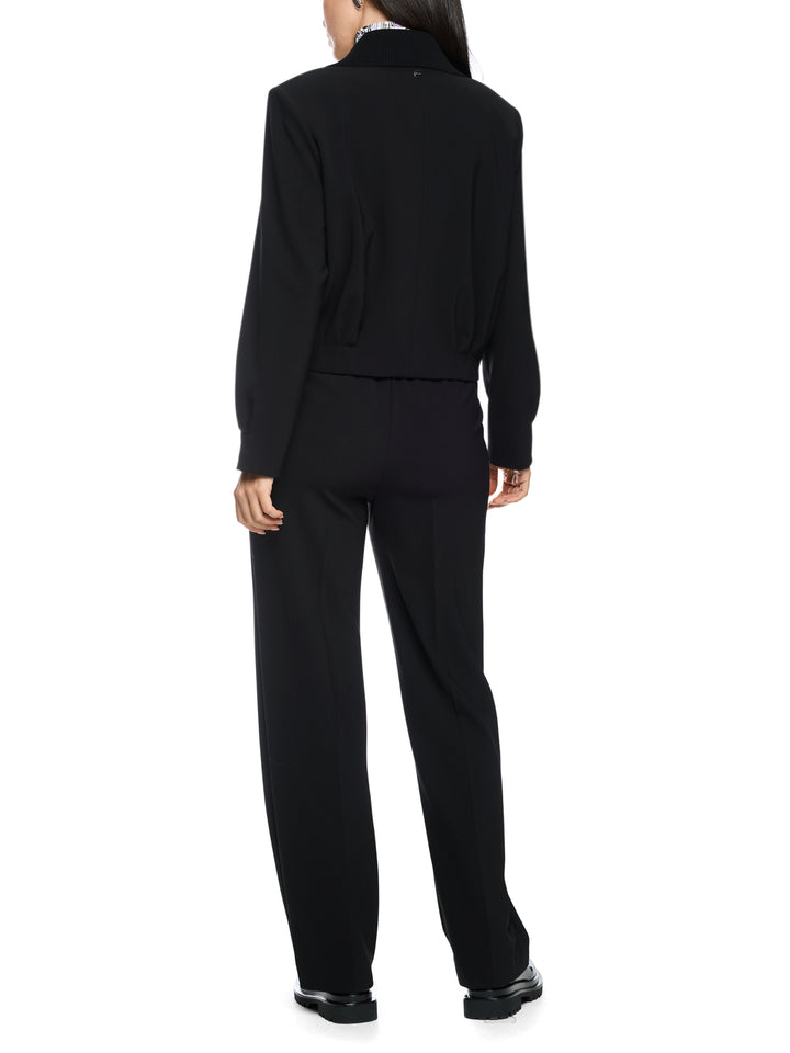 Marc Cain Blouson Jack met Kraag – Zwart-100% polyester<br />Voering: 55% polyester, 45% viscose-DAMES JASSEN & JACKS-Zwa
