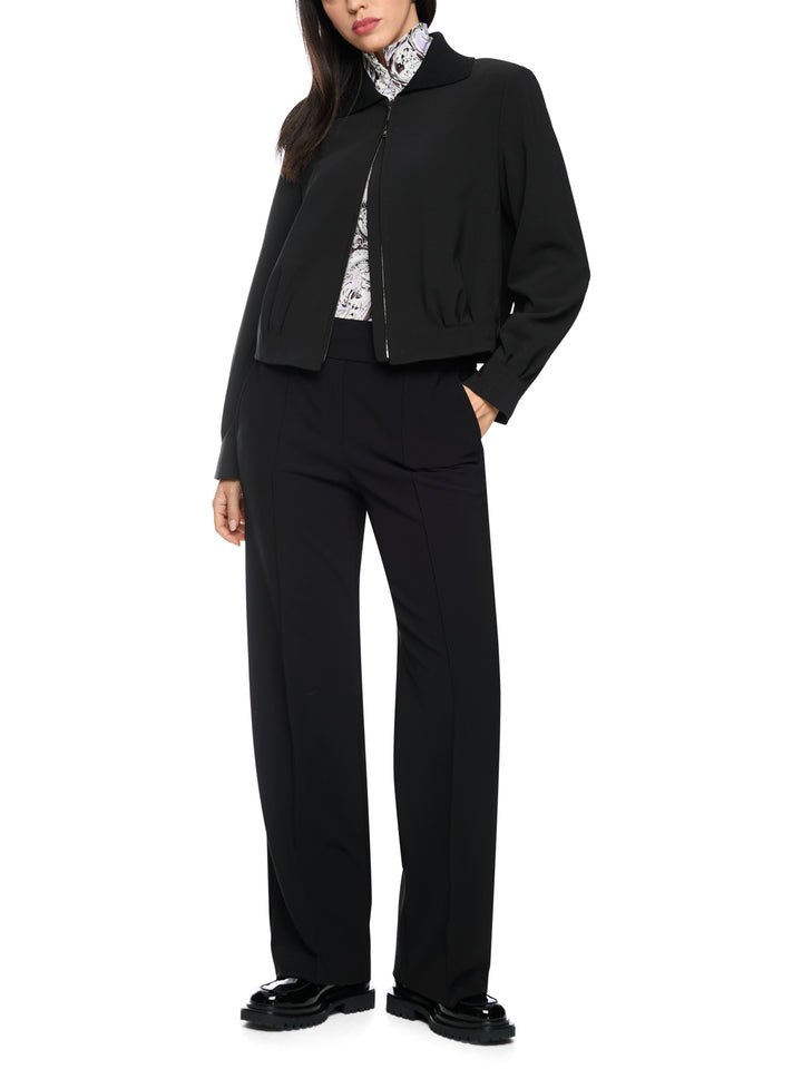 Marc Cain Blouson Jack met Kraag – Zwart-100% polyester<br />Voering: 55% polyester, 45% viscose-DAMES JASSEN & JACKS-Zwa