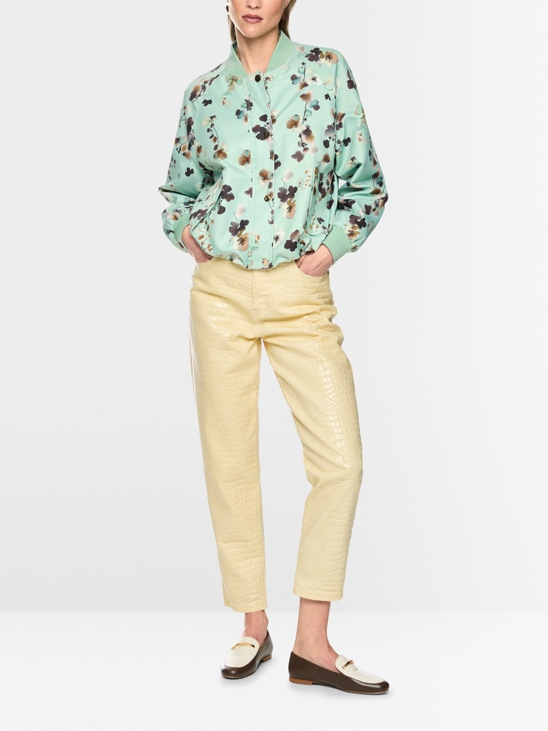 Marc Cain Blousonjack met bloemenprint – Groen-100% polyester<br />voering: 55% polyester, 45% viscose-DAMES JASSEN & JAC