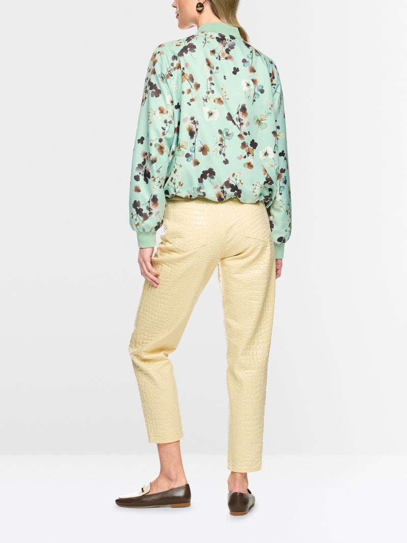Marc Cain Blousonjack met bloemenprint – Groen-100% polyester<br />voering: 55% polyester, 45% viscose-DAMES JASSEN & JAC