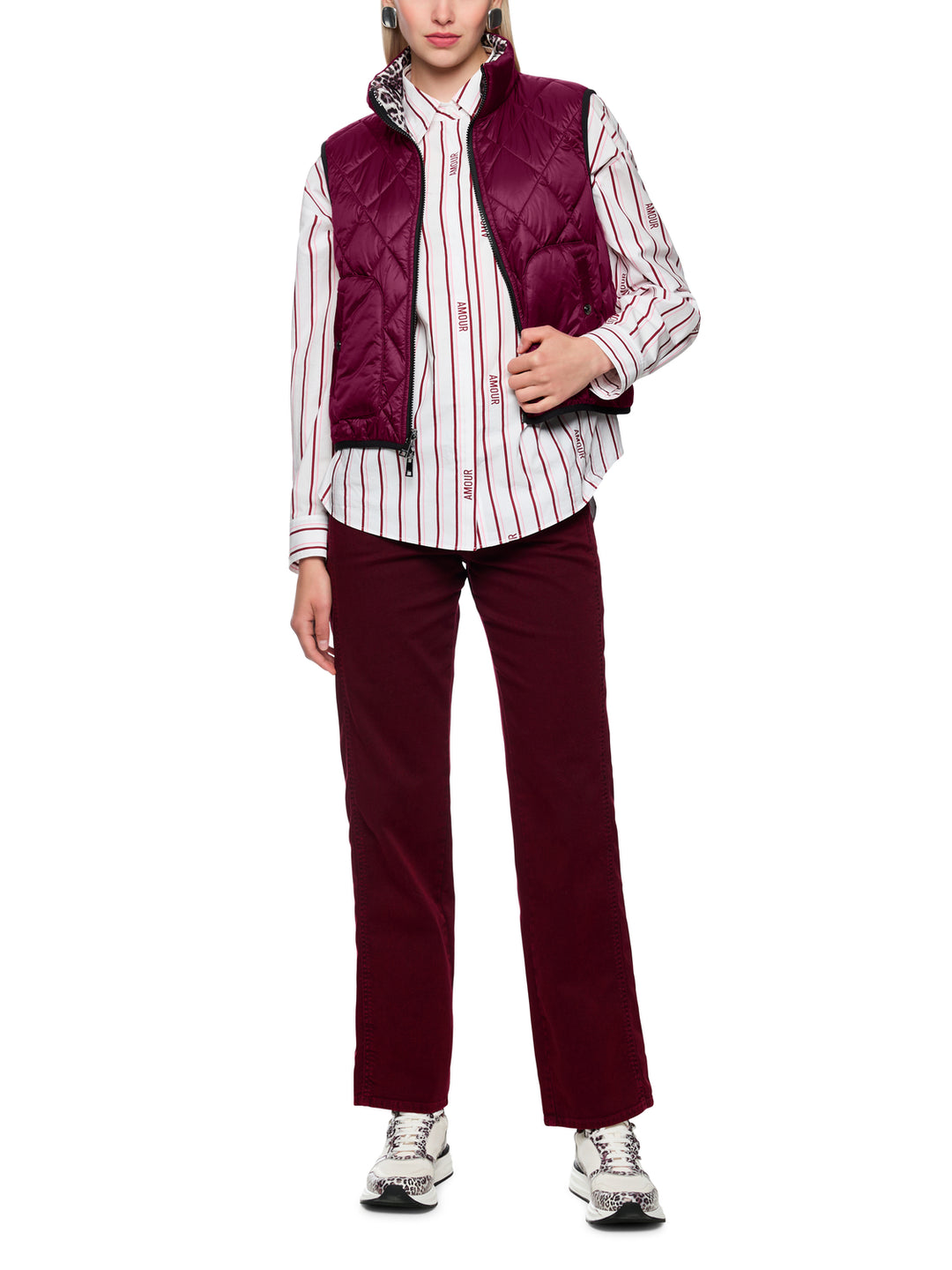 Marc Cain body warmer – Rood-100% polyester-DAMES JASSEN & JACKS-Rood