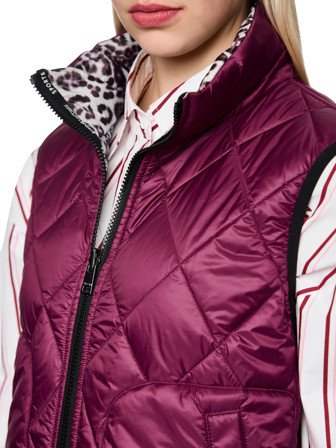 Marc Cain body warmer – Rood-100% polyester-DAMES JASSEN & JACKS-Rood